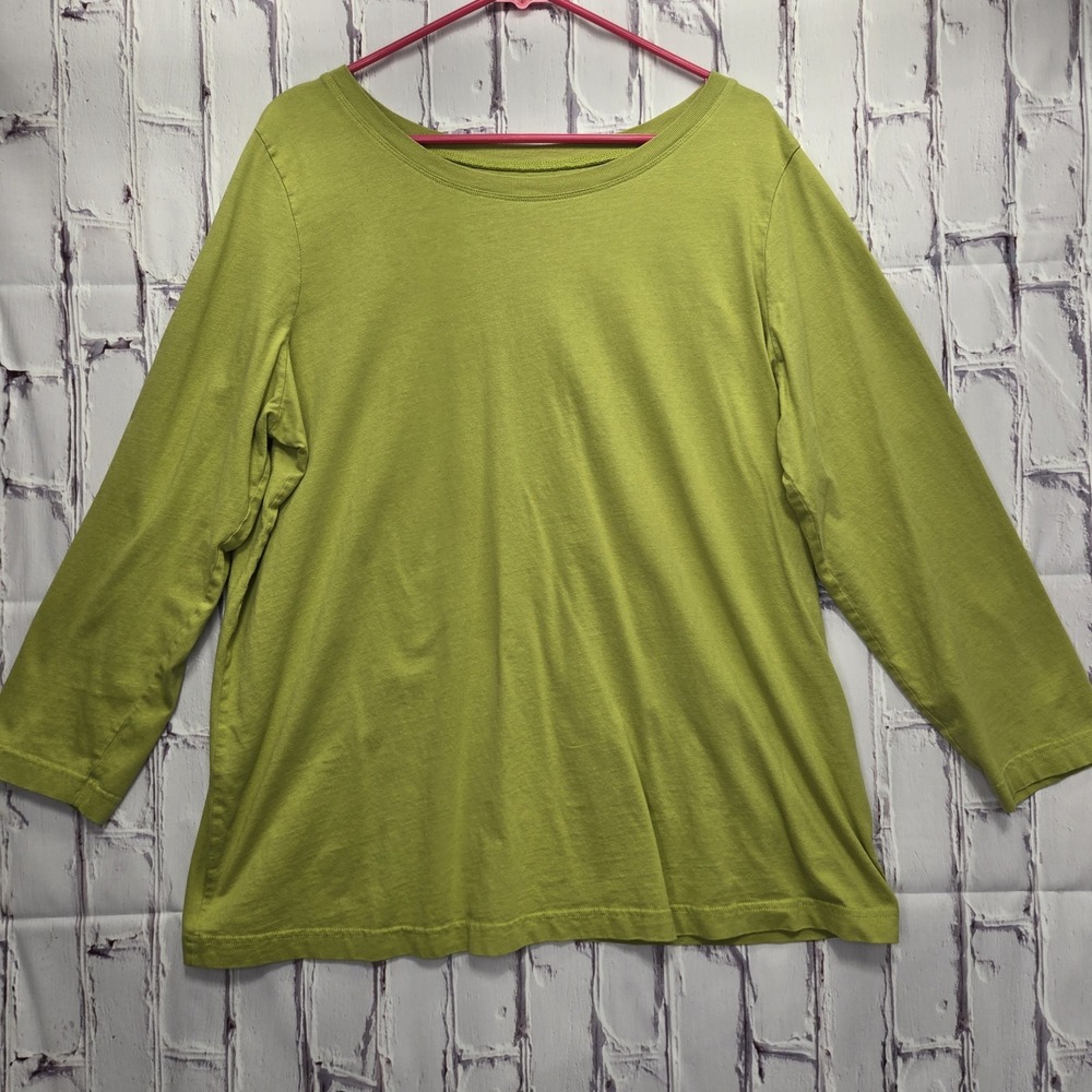 Roaman's‎ Womens Size Large 18/20 Pullover Top Light Green Long Sleeve Shirt